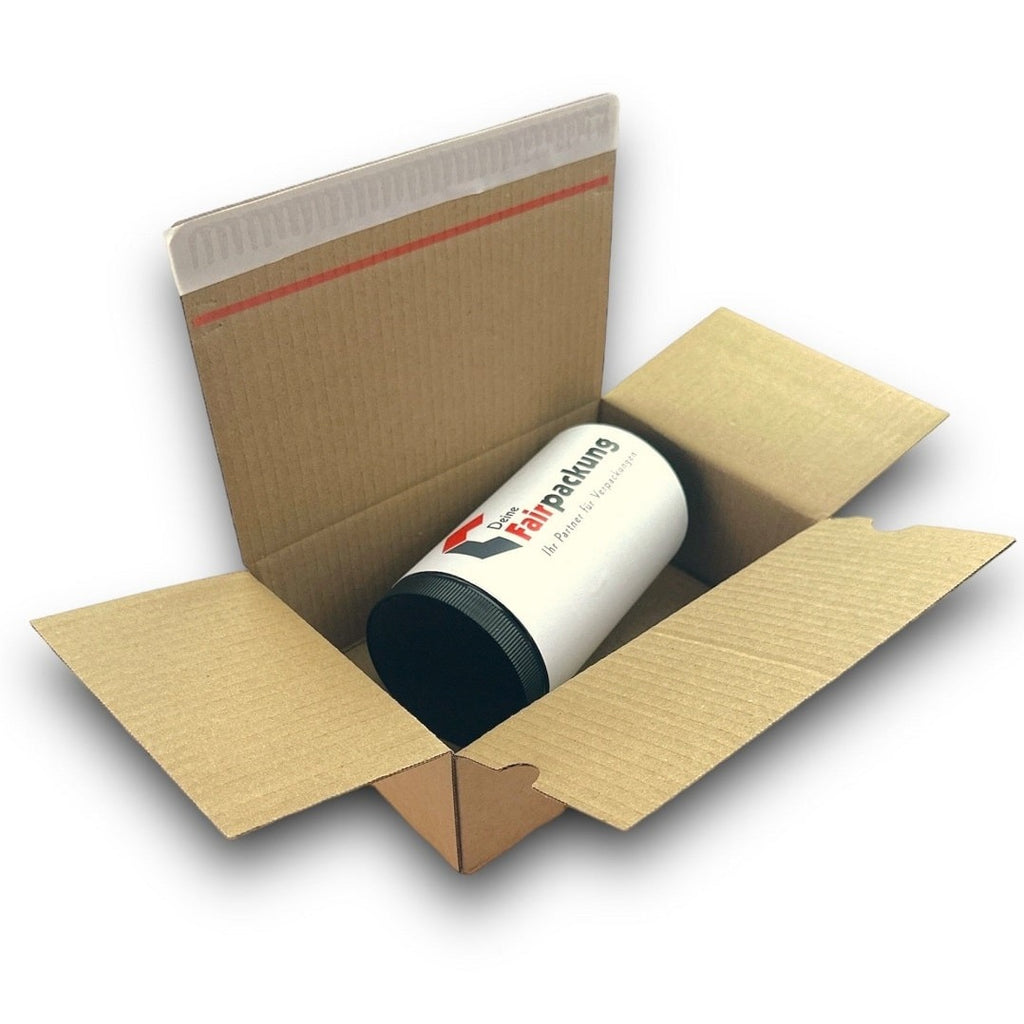 Zeitsparender Karton mit selbstschließendem Boden für einfaches Verpacken in der Größe 230x160x80mm